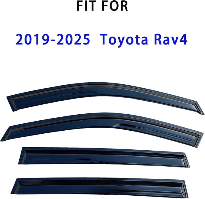 4PCS Tape On Window Visors Rain Guards Deflectors for 2019-2025 Toyota Rav4 | Extra Durable Out-Channel Window Deflectors Vent Visors for Rav4 19-25,Rain Deflectors for Car Windows,Shatterproof