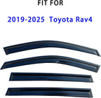 4PCS Tape On Window Visors Rain Guards Deflectors for 2019-2025 Toyota Rav4 | Extra Durable Out-Channel Window Deflectors Vent Visors for Rav4 19-25,Rain Deflectors for Car Windows,Shatterproof