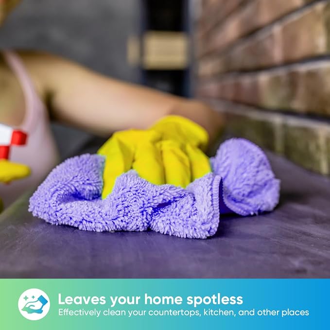 Purple Microfiber Cleaning Cloth, 12 Pack Premium Microfiber Towels for Cars, Lint Free, Scratch-Free, Highly Absorbent, Reusable Cleaning Rags for Car, Household, Kitchen, Window,11.5"X11.5"
