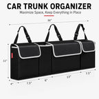 Car Trunk Organizer, Hanging Seat Back Storage Organizer with Large Pockets, Space-saving Backseat Car Organizer