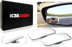 2-Piece Rectangle-Shaped Automobile Rear Blind Spot Mirror, 360 Rotating Design, Wide Angle Convex Rearview Mirror for Car, Truck, Van
