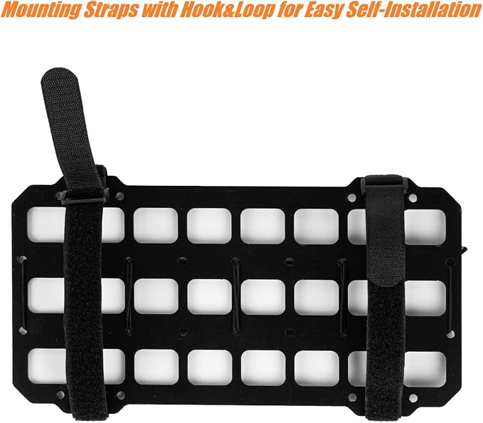 Vehicle Rigid MOLLE Panel for Car Visor Organizer EDC Pouch Tool Holster Bag Holder Tactical Gear Rack Truck Equipment Mount Plate Modular Storage Shelf Auto Interior Accessories