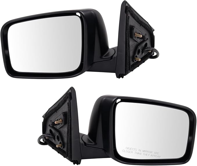 Driver and Passenger Side Mirror Assembly Set Power Heated Textured Black Compatible with 2008-2013 Nissan Rogue 2014-2015 Nissan Rogue Select