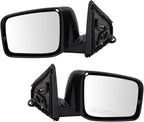 Driver and Passenger Side Mirror Assembly Set Power Heated Textured Black Compatible with 2008-2013 Nissan Rogue 2014-2015 Nissan Rogue Select