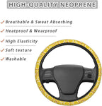 Fresh Lemon Slices Steering Wheel Covers Anti-Slip Elasticity Car Accessories Steering Wheel Protector Universal 15 Inch for Cars SUV Vehicle Truck