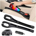 Car Seat Gap Filler Organizer 2Pcs,Car Accessories with Safety Hammer,2 in 1 No Drop Seat Guard with Storage Slot for Phone,Keys,Universal Interior Gap Filler for Cars SUV Truck,Black