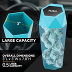 Car Trash Can with Lid, Blue Black Car Garbage Can Cup Holder for Interior, 2 Pack Mini Leakproof Garbage Can with 30Pcs Trash Bags, Multipurpose Storage Organizer for Vehicle Home Office