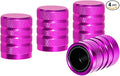 4-Piece Anodized Aluminum-Plastic Composite Tire Valve Stem Caps with Integrated Plastic Sleeve,Corrosion-Resistant and Universal Fit,Suitable for Cars, Trucks, and Motorcycles (Pink)