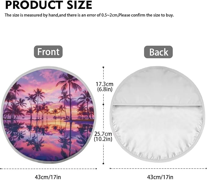 Sunset Palm Tree Steering Wheel Sunshade Car Interior Protector Sun Shade for UV Protection Removable Auto Accessories Easy Installation Universal Vehicle Accessories