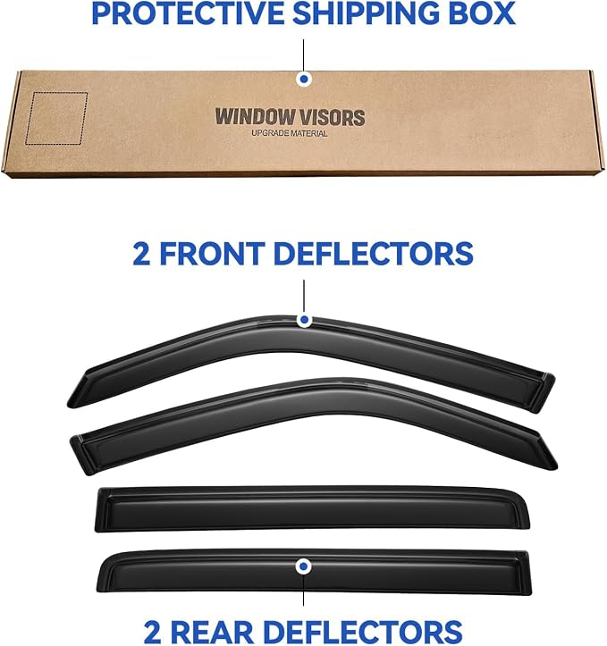 Window Visors Rain Guards Shield for Honda Pilot 2009-2015, Out-Channel Window Vent Wind Deflectors Visors Shades for 09-15 Pilot