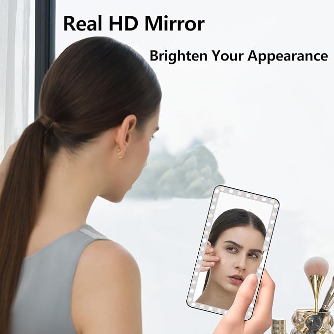 Car Sun Visor Vanity Mirror, 3 Light Modes & 60 LEDs, Rechargeable Dimmable Touch Screen Travel Makeup Mirror,Universal for Truck SUV-Car Accessories Essentials for Women（White）