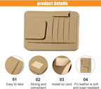 Leather Car Sun Visor Organizer Clip, Universal Car Truck Visor Document Holder with Sunglasses Clip, Auto Visor Pocket Storage for Bill Card Registration/Driving License Pen (Beige)