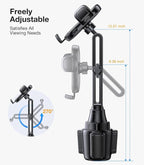 Cup Holder Phone Holder for Car Phone Holder Cup Holder Phone Mount【Ultra Stable & Never Shake】Phone Holders for Your Car Cupholder Cell Phone Car Mount for iPhone 17 16 All 4"-7" Smartphones