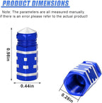 4PCS Tire Valve Stem Caps, Aluminum Tire Valve Cap, Dustproof Leak-Proof Wheel Valve Cover, Corrosion-Resistant Hexagon Stem Covers, Universal for Cars, SUVs, Trucks, Motorcycles, Bikes (Blue)