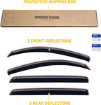 in-Channel Rain Guards for 2007-2021 Toyota Tundra Crewmax, Window Visor Shields Vent Deflector Shade Wind Dark Smoke 2008 2009 2010 2011 2012 2013 2014 2015 2016 2017, Tape-On Outside-Mount, 4PCS