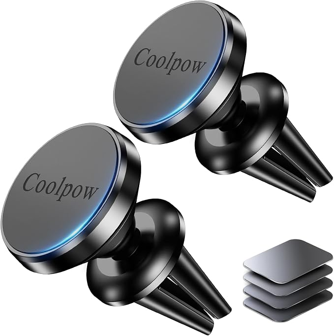 【2-PACK】Car vent Magnetic Phone Mount[ Easily Install ] Reusable Magnetic phone holder for car vent air[ Strong Magnet ] [ 360° Rotation ] Fit for iPhone 17 Pro Max 16 15 Samsung & All cell phone