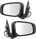 Driver and Passenger Side Mirror Assembly Set Power Smooth Black Foldaway Turn Signal Compatible with 2015 Mitsubishi Mirage, 2017-2022 Mitsubishi Mirage, 2017-2022 G4
