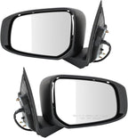 Driver and Passenger Side Mirror Assembly Set Power Smooth Black Foldaway Turn Signal Compatible with 2015 Mitsubishi Mirage, 2017-2022 Mitsubishi Mirage, 2017-2022 G4