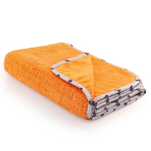 Drying Towel, Microfiber Car Drying Towel, 1 Pack Highly Absorbent, Scratch Free Large Car Wash Drying Towel for Car Washing, Drying & Auto Detailing, 23.8 x 30.9 inch, Orange-MT032