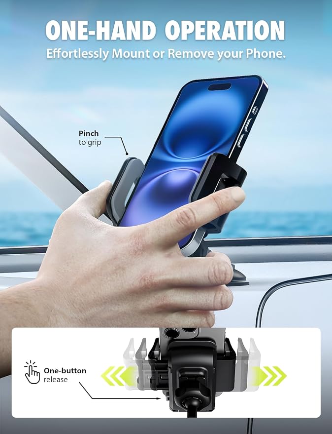 Griplox Waterproof Phone Mount for Boats – Marine Suction Cup Holder with Sealed Case, Secure Boat/Kayak/Jet Ski Phone Holder, Fits Smartphones up to 6.75"