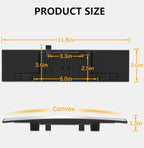 Rear View Mirror, 11.81 Inch Universal Panoramic Clear Rear Mirrors Convex Car Interior Clip on Extra Big Wide Angle Rearview Mirror Extender to Reduce Blind Spot for Car SUV Pickup Trucks