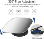 2 pcs Blind Spot Mirrors, HD Glass Convex 360° Wide Angle Side Rear View Mirror with ABS Housing for Cars SUV and Trucks