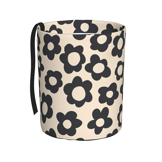 Vintage Groovy Flowers Car Trash Can Small Portable Car Garbage Bag for Back Front Seat RV's Camping Accessories