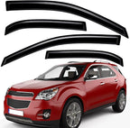 Extra Durable Outside-Mount Auto Vent Window Visor, Fits 2010-2017 Chevrolet Equinox, UV Protection Rain Guard, Original Wind Deflector, No-Drill Easy Install, Dark Smoke, 4-Pcs