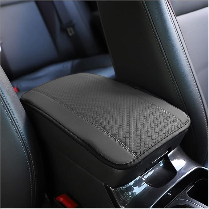 Car Armrest Storage Box Mat, Fiber Leather Car Center Console Cover, Car Armrest Seat Box Cover Accessories Interior Protection for Most Vehicle, SUV, Truck, Car (Gray)