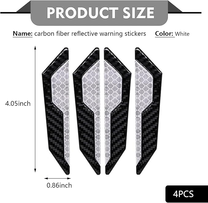 4 PCS Car Door Edge Guard Stickers, Reflective Car Door Edge Protector, Anti-Scratch & Anti-Collision Side Doors Warning Guard Strips, Auto Body Self Adhesive Strips for SUV Truck (White)
