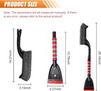 26" Snow Brush and Ice Scraper for Car Windshield – 2 in 1 Winter Snow Removal Tool with Detachable Ice Shovel – Universal Snow Scraper with Ergonomic Foam Grip, No Scratch Broom for SUV Truck (Red)