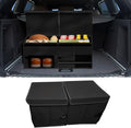 Car Trunk Organizer, Collapsible Multi Compartment Car Storage Box with Lid & Reinforced Handles, Adjustable Waterproof Storage Organizer Accessories for SUVs Cars Trucks (Black)