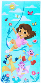 Dora The Explorer Kids Super Soft Cotton Bath/Pool/Beach Towel, 58 in x 28 in, (Offically Licensed Product) by