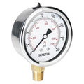 160 Psi Lead-Free Glycerin Liquid Filled Low Pressure Gauge, 2.5" Dial Size, 1/4" NPT Lower Mount, Stainless Steel Case, for Home Potable Water Pump, Air, Well, RV Hose, Pressure Test