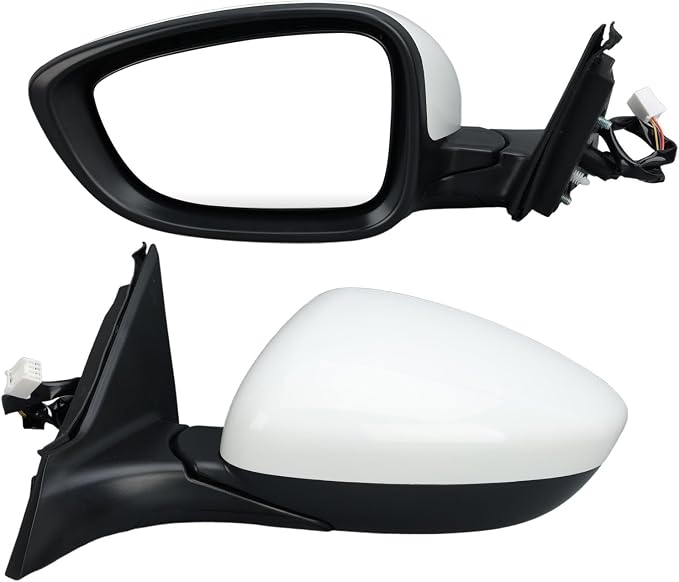 Left Driver Side Mirror Compatible with Honda Accord LX Sport 1.5T 2018-2025 Power Glass | Non-Heated | Paint to Match Repalces HO1320328 76258-TVA-A02 (3Pins-White)