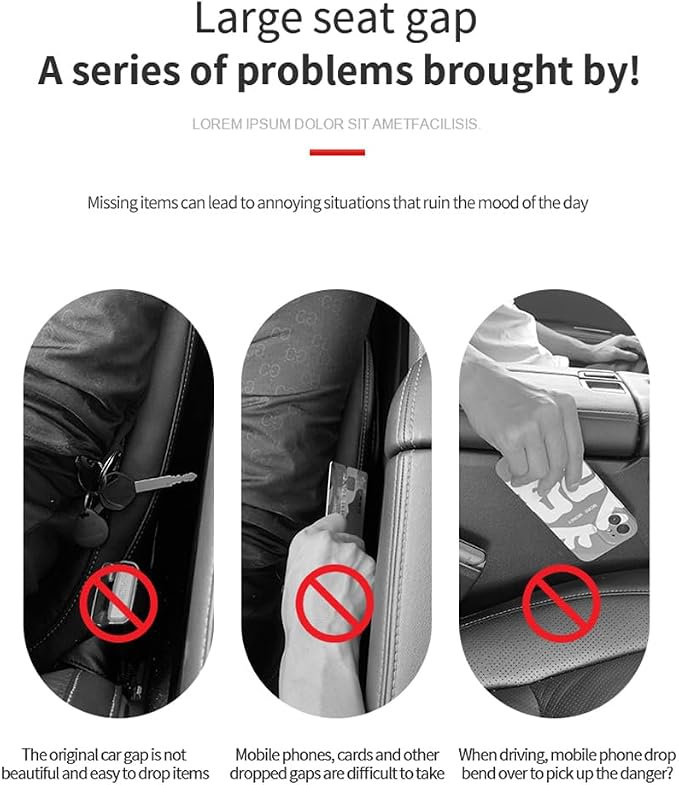 2PCS Car Seat Gap Filler - Car Seat Gap Filler Organizer for Holding Phone,Key,Purse - Universal Car Gap Filler Fits CCar Truck SUV Car Interior Accessories (Burgundy/2PCS)…