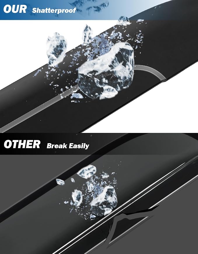 Rain Guards Compatible with 2024-2026 Tacoma Double Cab | Low Profile Outside Mount Acrylic Vent Visors, Tape-On Window Deflectors, Reduce Wind Noise & Block Rain