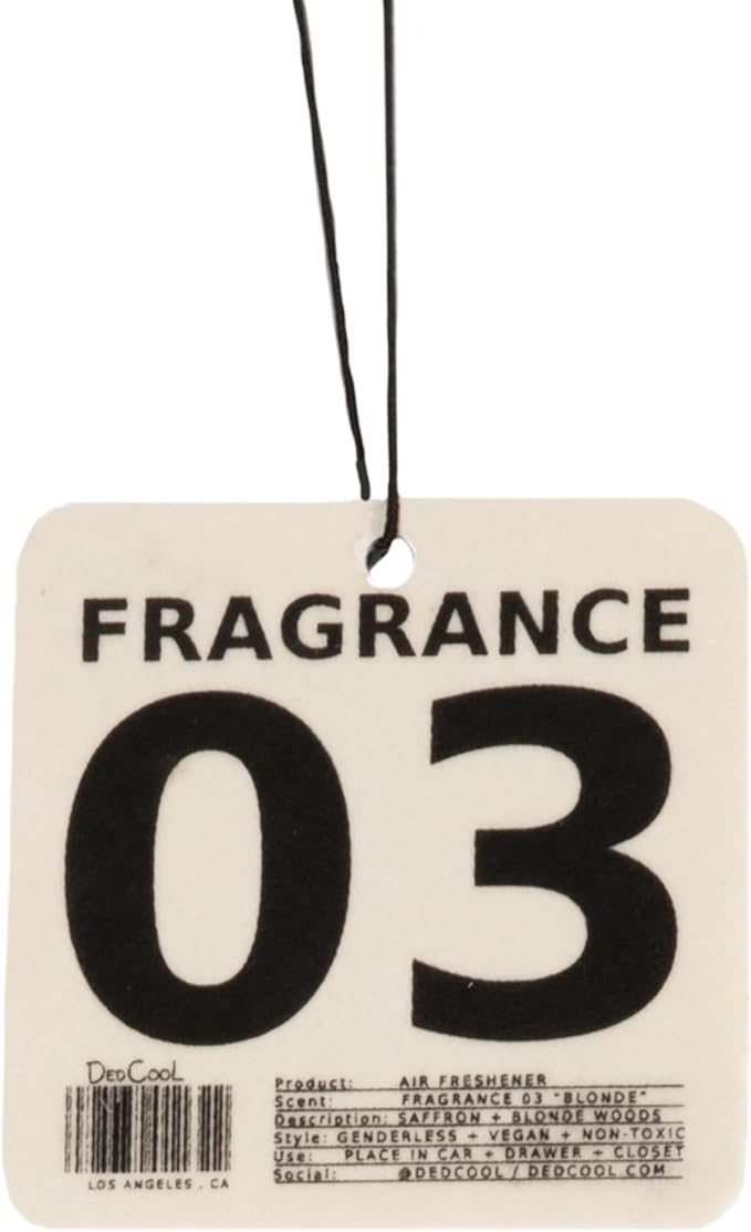 Air Freshener in Fragrance 03 | Hanging Odor Eliminator for Cars, Closets & Drawers | Juniper Berries, Pomelo & Saffron | Vegan, Non-Toxic, Cruelty-Free