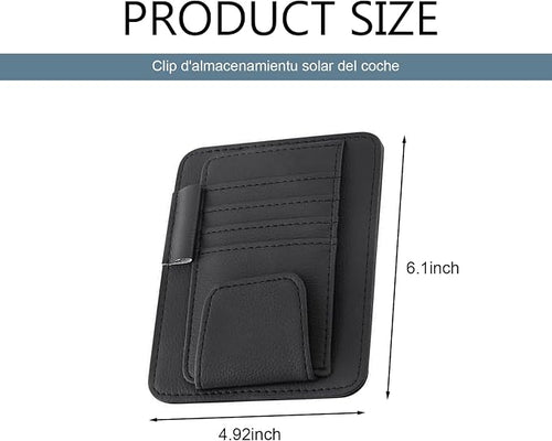 1 PC Car Sun Visor Organizer, Sunglass Holder & Document Storage Pocket Organizer, Car Visor Accessories with Insurance and Registration Card, Universal for Cars, Trucks, SUVs (Black