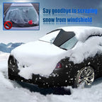 Car Rear Windshield Cover, 4-Layer Waterproof Back Window Protector for Ice and Snow Sun UV Rays Dust, Winter Hail Frost Shield, with Windproof Strap - Fits Most Sedans, SUV | Medium