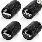 Tire Valve Stem Caps for Jeep vMetal Car Wheel Air caps Auto Valve Stem Caps Accessories 4 Pcs Black
