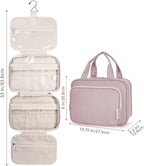 Hanging Toiletry Bag for Women Travel Makeup Bag Organizer Toiletries Bag for Travel Size Essentials Accessories Cosmetics (Dusty Rose (Medium))