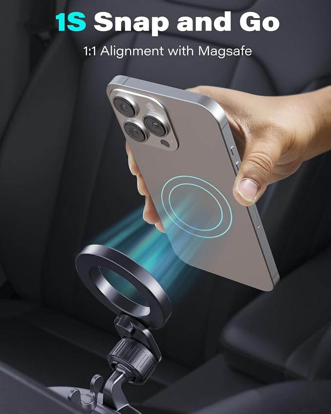 for Magsafe CD Phone Holder for Car [17 Strong Magnets] Magnetic CD Player Phone Mount, Hollow Socket CD Slot Phone Mount for iPhone 17 16 15 14 13 12 Series Pop Grip Ring Holder Magsafe Case