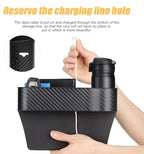 2 Packs Car Seat Gap Filler Organizer, Multifunctional Seat Gap Storage Box with Cup Holder, Console Side Extra Pouchs with USB Car Charger, Auto Accessories for Cellphone Wallet Key