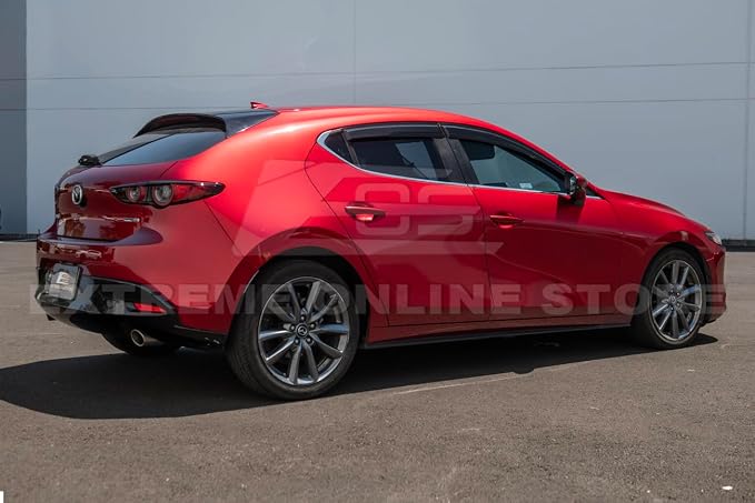 Replacement for 2019-Present Mazda 3 Models | EOS Visors Tape-On JDM Mugen Style Side Vents Window Visor Rain Guard Deflectors