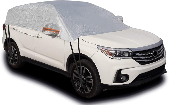 Safe View Half Car Cover Top Waterproof/Windproof/Dustproof/Windshield Cover Snow Winter Summer (SUV YL)