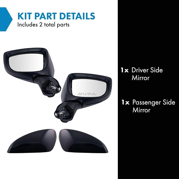Driver and Passenger Side Power Mirror Set Paint to Match with Blind Spot Indicator Compatible with 2014-2016 Mazda 3 MA1320192 MA1321192