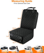 Waterproof Front Seat Car Cover 2 Pack, Full Protection Dog Car Seat Cover with Side Flaps, Nonslip Scratchproof Captain Chair Seat Cover Fits for Cars, Trucks, SUVs, Jeep, Black