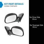 2 Piece Driver and Passenger Side Mirror Assembly Set Manual Adjustment Non-Heated No Memory Black Compatible with 1997-2002 Ford F150 1997-1999 F250 FO1320178 FO1321178