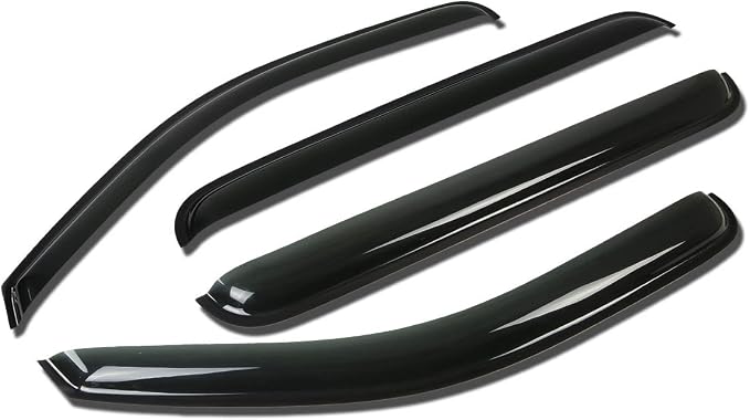 4Pcs Tape-On Window Visor Rain Guard Compatible with 2005-2012 Nissan Pathfinder, Rain Shields Vent Shade Wind Deflector, Acrylic
